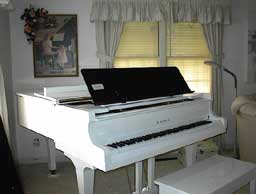 Ivory Grand Piano After with tilting Adapt-A-Stand II